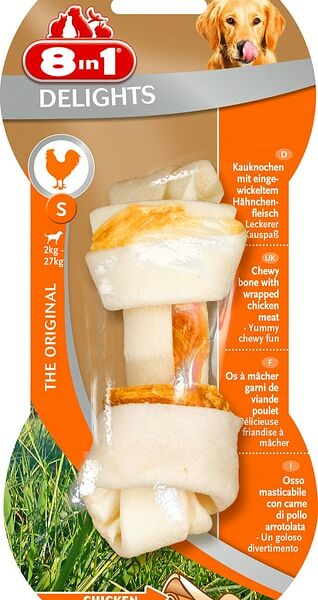 Косточка с куриным мясом 8in1 Delights S для мелких и средних собак 11 см 35 г