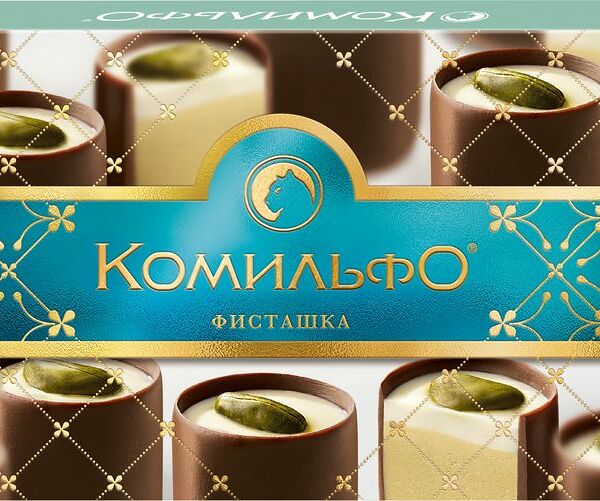 Конфеты Комильфо Фисташка шоколадные с двухслойной начинкой 116г