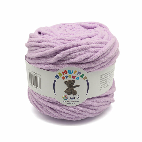 Пряжа Astra Premium 'Плюшевая' 100гр 80м (100% микрополиэстер)(720 св.фиолетовый),шт