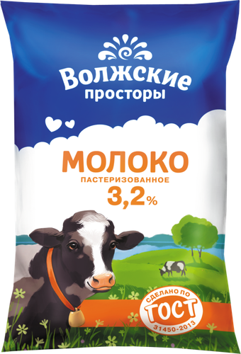 

Молоко Волжские просторы пастеризованное 3.2% 900 мл