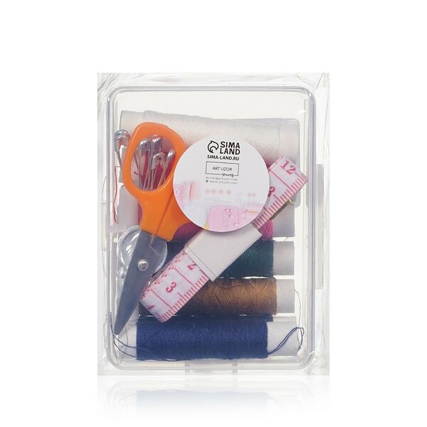 Набор для шитья Сима-Лэнд 15 предметов в пластиковой коробке