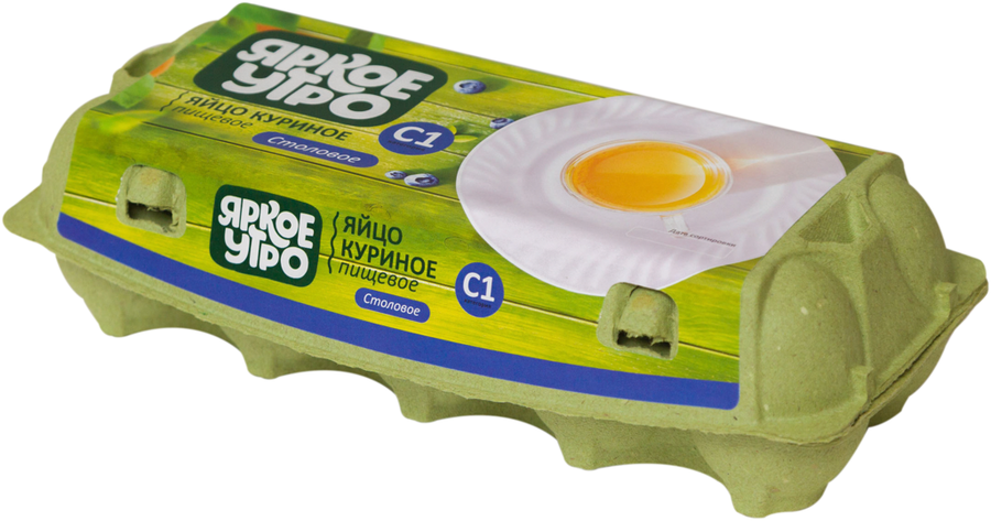 

Яйцо куриное Яркое утро столовое С1 10 шт 510 г