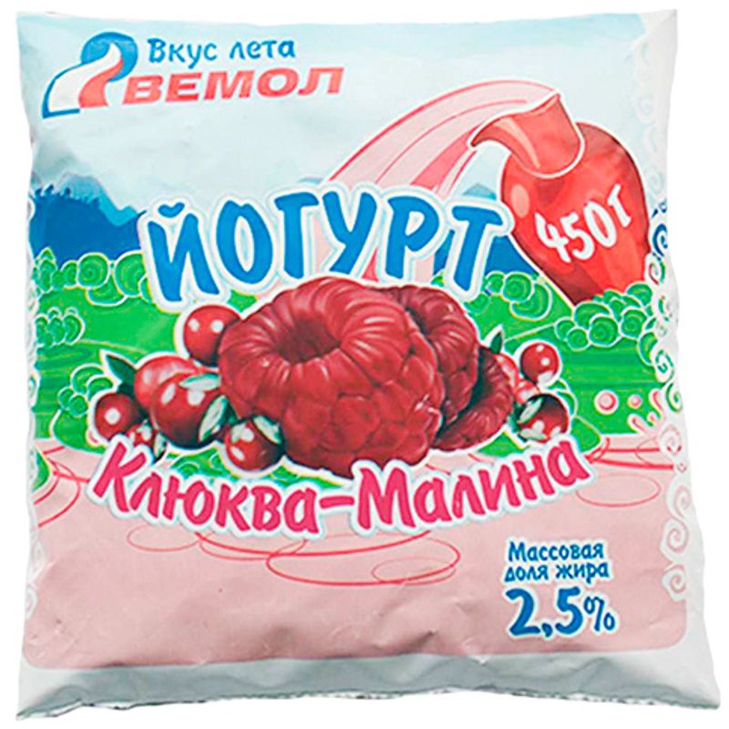 

Йогурт Вемол клюква-малина 2.5% 450 г