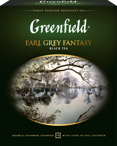 

Чай черный Greenfield Earl Grey Fantasy с ароматом бергамота в пакетиках 100 шт 200 г