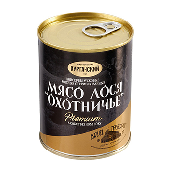 

Мясо лося Курганский мясокомбинат Охотничье в собственном соку