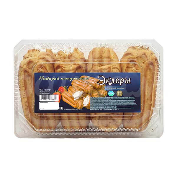 Пирожное Эклеры 300гр со Сливочной начинкой Дальвер