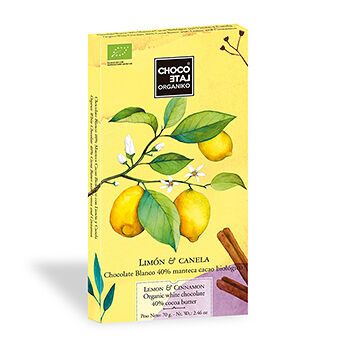 Шоколад белый Chocolate Organiko со вкусом лимона и корицы