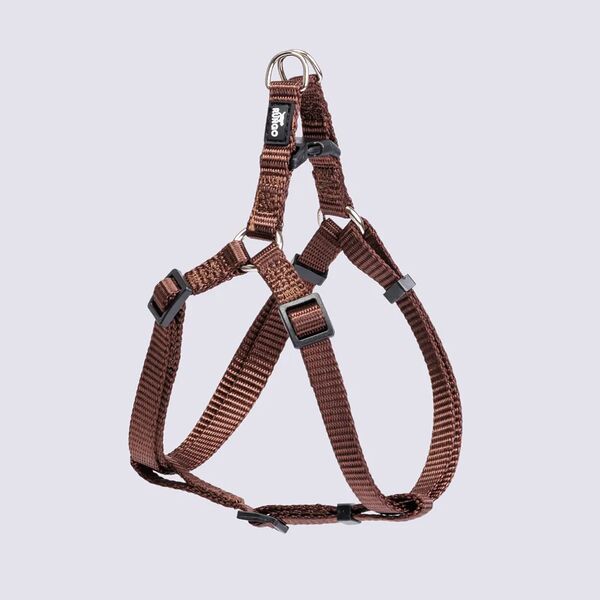 Шлейка нейлоновая для собак Step-in, 10 мм, 35-53 см, коричневая