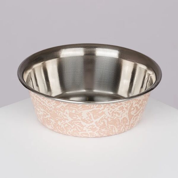 Миска металлическая для собак и кошек, d 12,3 см, кракелюр