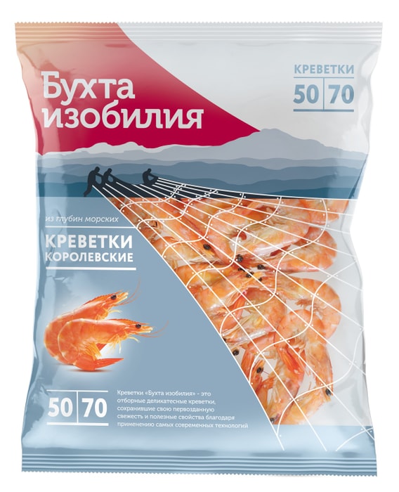 

Креветки Бухта изобилия Королевские неразделанные 50/70 400 г