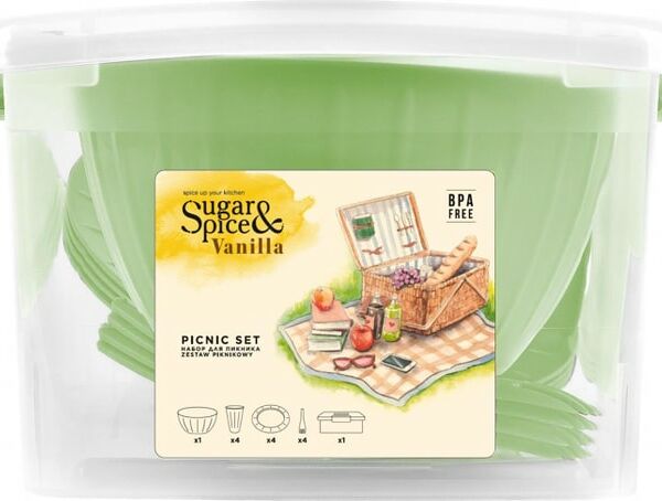 Набор для пикника Sugar&Spice Vanilla на 4 персоны 14 предметов