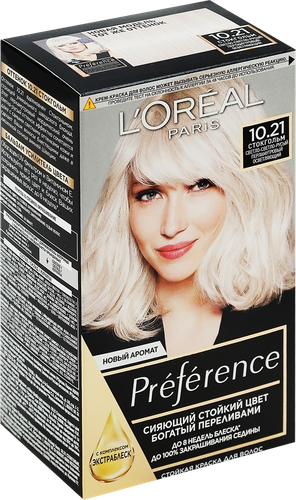 

Краска L'Oreal Paris Preference 10.21 Стокгольм светло-светло-русый перламутровый осветляющий 174 мл