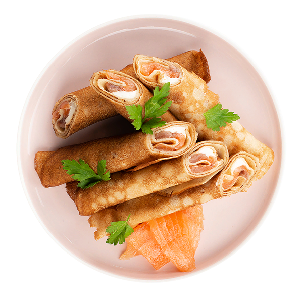 Блинчики с сёмгой и творожным сыром Уже Готово, 3 половинки в наборе