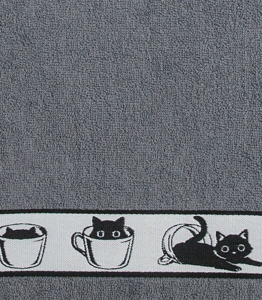 Набор махровых полотенец Casa Comforte Cup Cats темно-серые 30*60см 5шт
