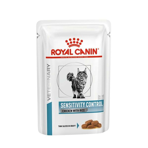 Корм для кошек ROYAL CANIN Vet Diet Sensitivity Control при пищевой аллергии цыплёнок, рис пауч 85г (упаковка - 28 шт)