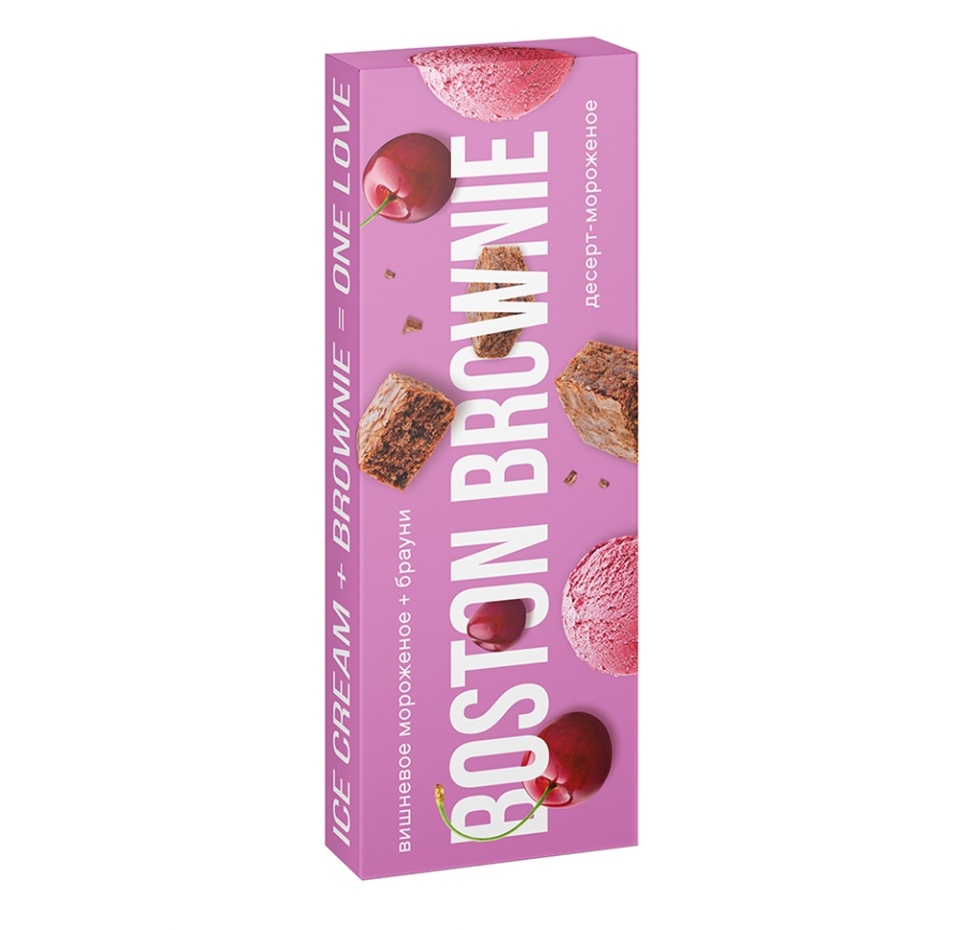 

Десерт - мороженное Boston Brownie Брауни с вишней и бисквитом 70 г, Россия