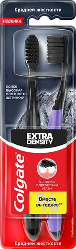 Зубная щетка Colgate Extra Density, средняя жесткость, 2 шт