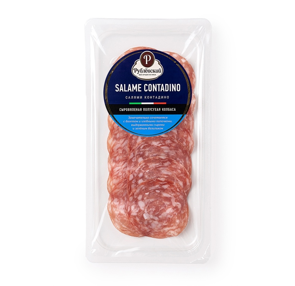 

Колбаса сыровяленая Рублевский Salame Contadino полусухая, нарезка, 50г