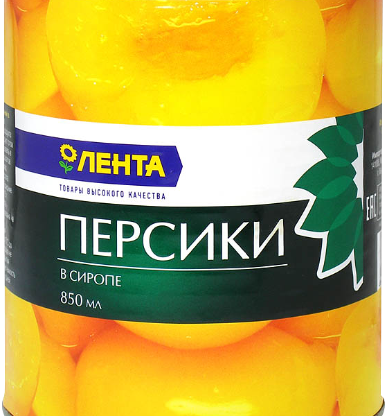 Персики ЛЕНТА половинки в сиропе