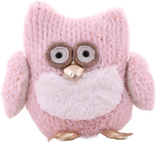 

Фигура новогодняя Homeclub Сова с золотыми лапками розовая 23 см