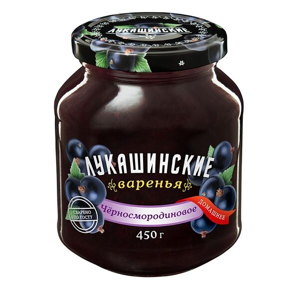 Варенье Лукашинские из черной смородины 450г, Россия
