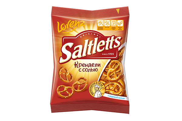 Мини-крендели Lorenz Saltletts с солью классические