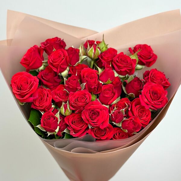 Букет из 11 кустовых красных роз