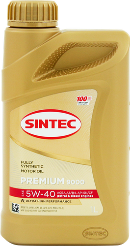 Масло моторное SINTEC Premium 9000 5W–40 A3/B4, 1л