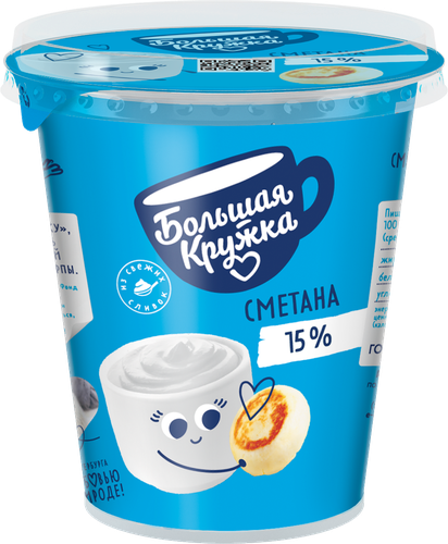 

Сметана Большая Кружка 15% 300 г