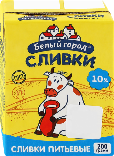 

Сливки Белый город 10% 200 г