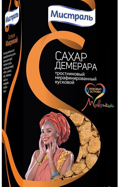 Сахар Мистраль Демерара тростниковый кусковой 500г