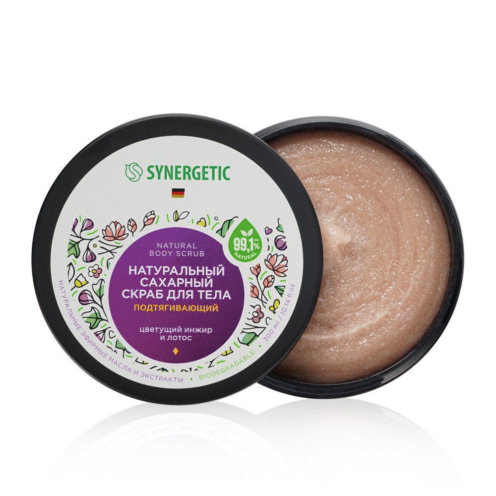 

Скраб для тела Synergetic Цветущий инжир и лотос подтягивающий 300 мл