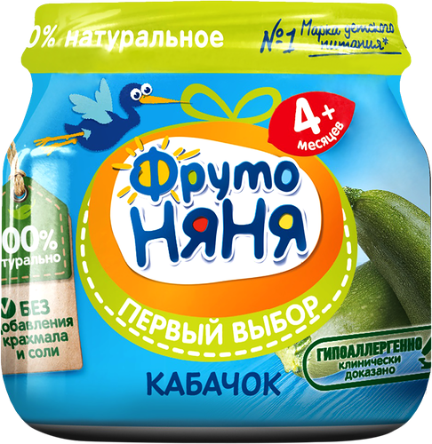 Пюре овощное ФрутоНяня с 4 месяцев, кабачок, 80 г