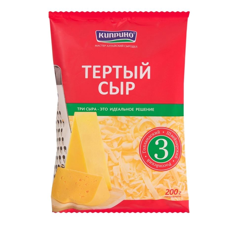 

Сыр тертый три сыра Киприно 45% 200 г