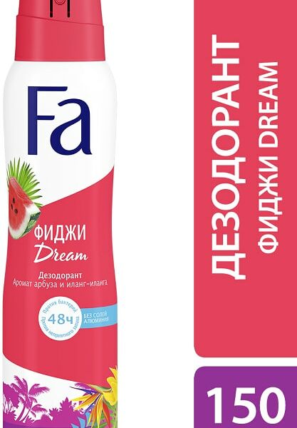 Дезодорант Fa Ритмы острова Фиджи Dream с ароматом арбуза и иланг-иланга 48ч 150мл