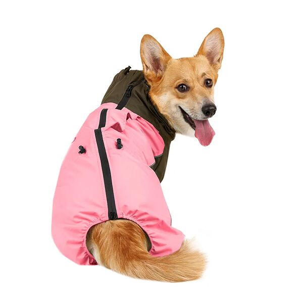 Комбинезон теплый Вельш-корги девочка ягодный