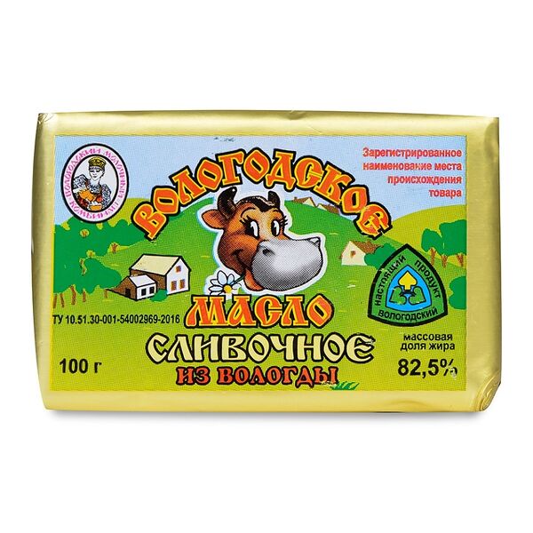 Масло сливочное Вологодское 82,5%