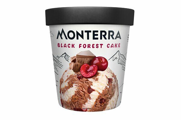 Мороженое Monterra двухслойное шоколадное с вишней и кусочками печенья