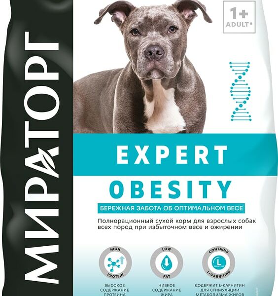 Сухой корм для собак Мираторг Expert Obesity Бережная забота об оптимальном весе 1.5кг
