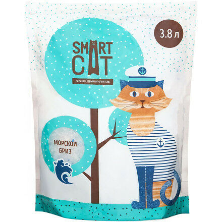 Впитывающий наполнитель Smart Cat Силикагелевый Морской бриз
