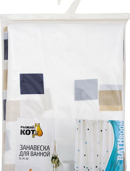 Занавеска дла ванной Рыжий кот 180*180см