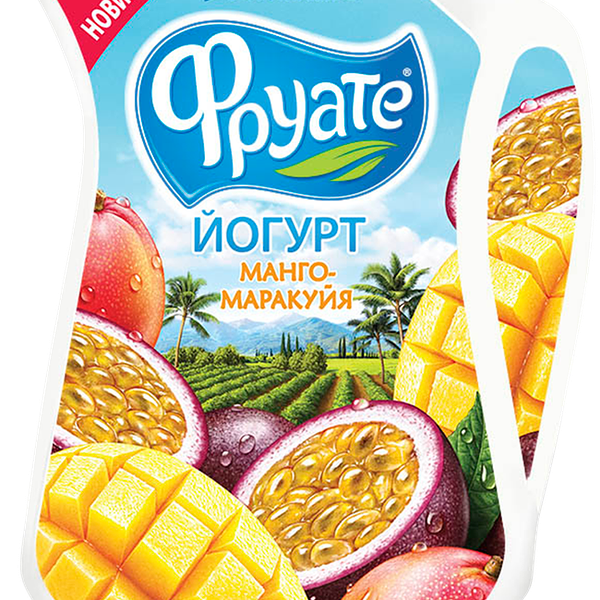 Йогурт питьевой ФРУАТЕ с манго и маракуйей 1,5% без змж