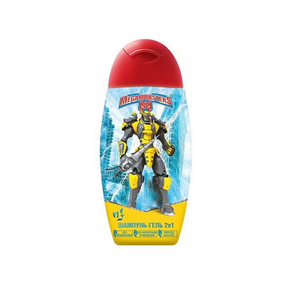Детский шампунь-гель для волос и тела Мегамонстры 2в1