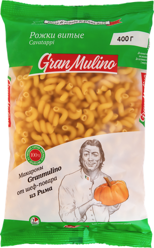 

Макароны Granmulino Рожки витые 400 г