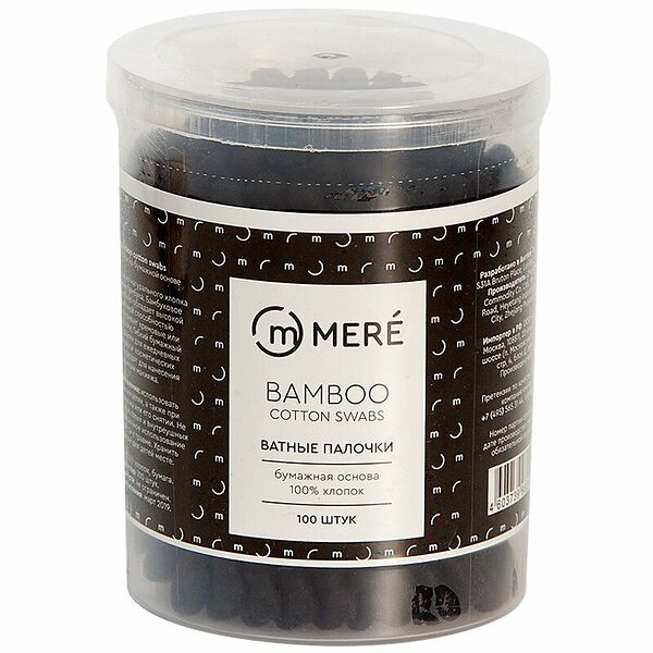 Ватные палочки Mere Bamboo 100 шт на бумажной основе
