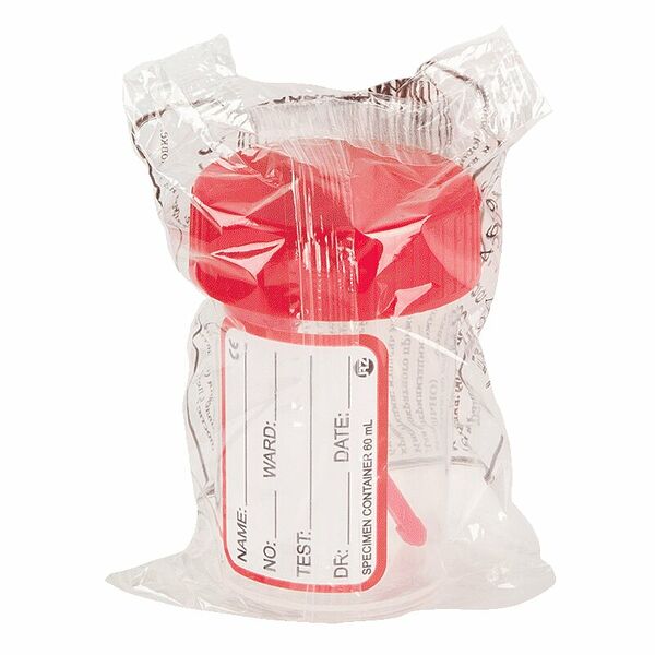 Контейнер для хранения и транспортировки биоматериалов стерильный с ложкой 60 мл (Пластилаб Индустрия)