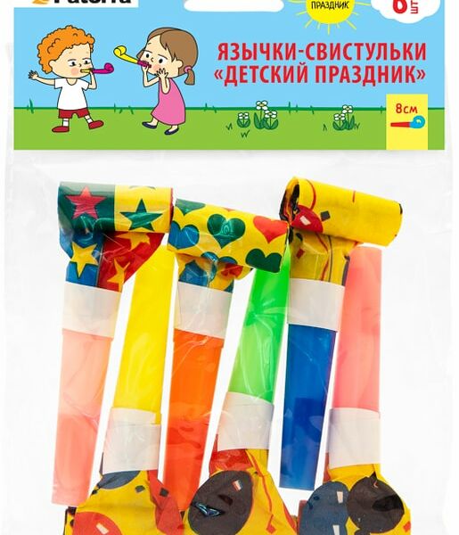Праздничные язычки-свистульки Paterra Детский праздник 6шт