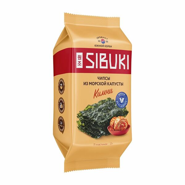 Чипсы Sibuki Кимчи из морской капусты, 5г