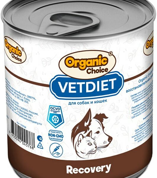 Влажный корм для кошек и собак Organic Сhoice VET Recovery восстановительная диета 340г