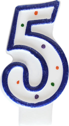 

Свеча Хамелеон Цифра 5, высота 7,6см